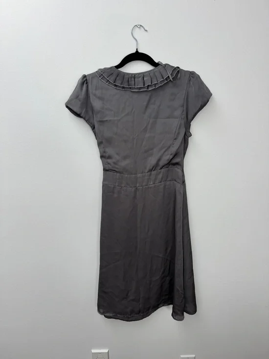 Gray Ruffle Wrap Dress - Picture 4 of 4